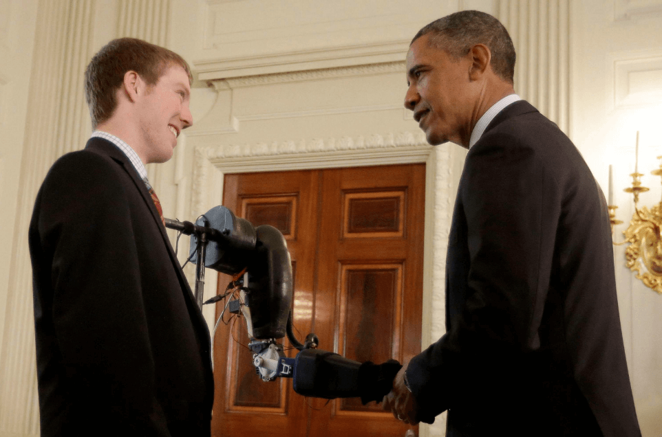 Easton LaChappelle with Barack Obama at the White House