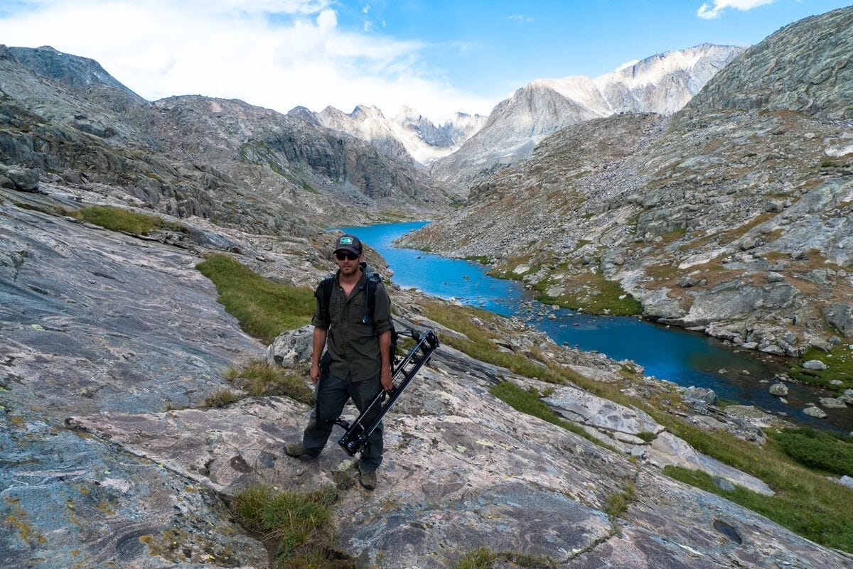 Jesse Brown on location in the mountains