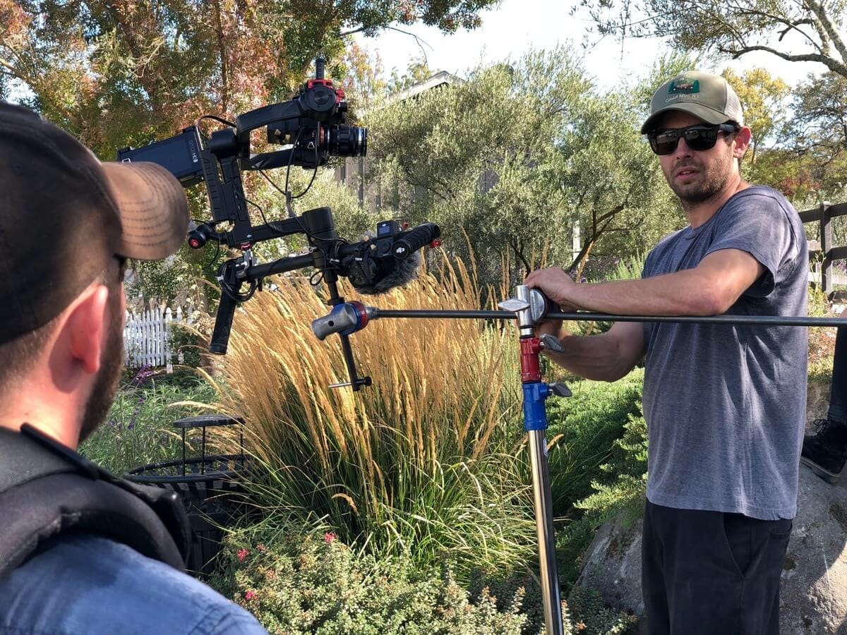 Jesse Brown on a film shoot