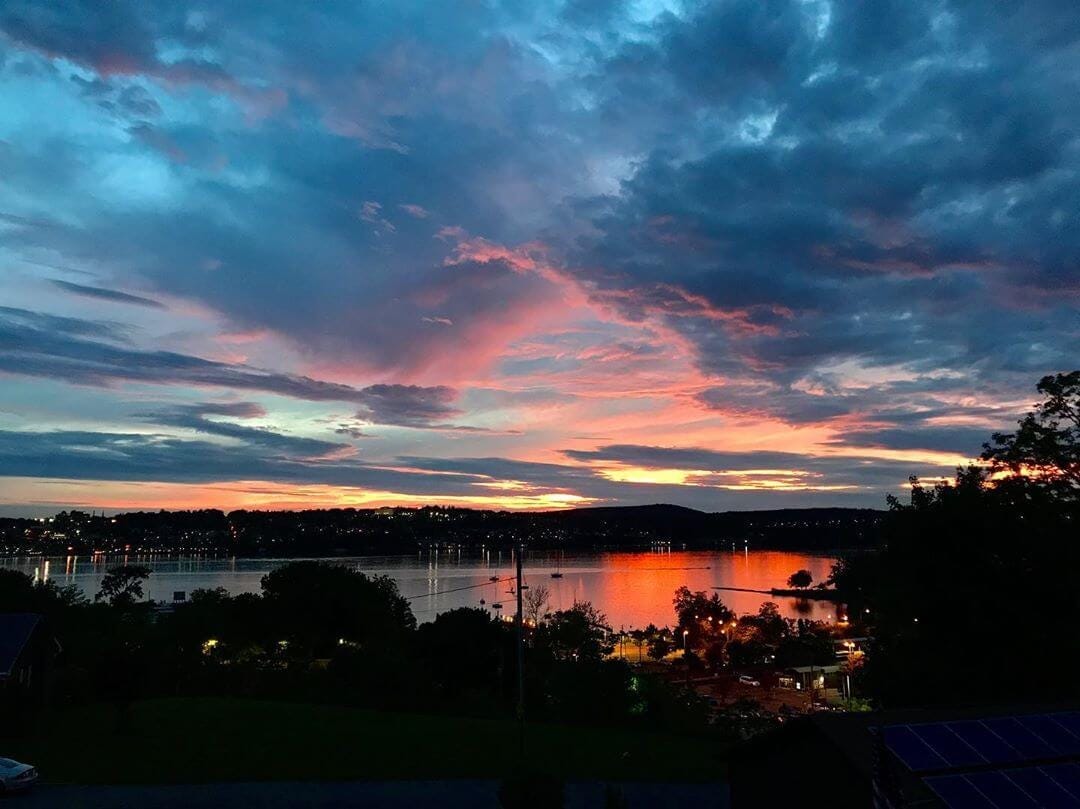 A sunset view of the Hudson River from Beacon