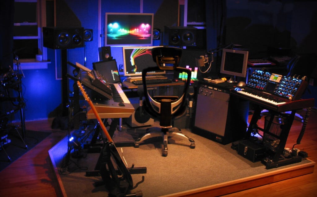 Tyler Walker's home studio in the Hudson Valley